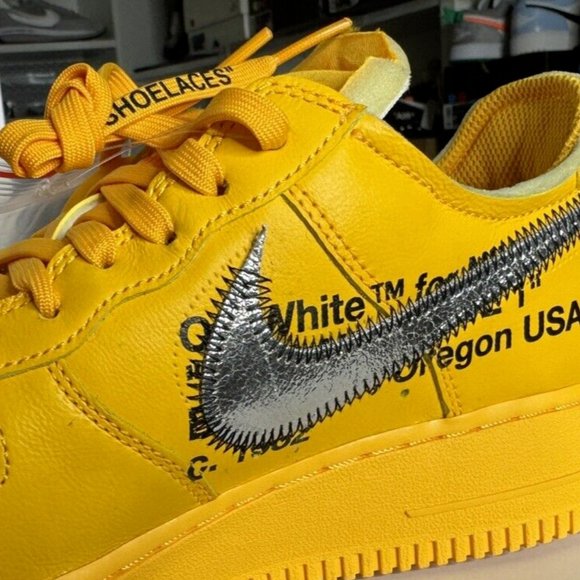 BRAND NEW Off-White UNIVERSITTY GOLD Nike AF1  8w (6.5m) - Picture 6 of 9